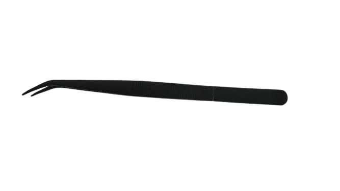 NJ OVERSEAS NJ Black Culinary Chef Tweezer 6.3 Inches, Food Design Styling Stainless Steel Precision Tongs Curved Serrated Fine Tip - Image 5