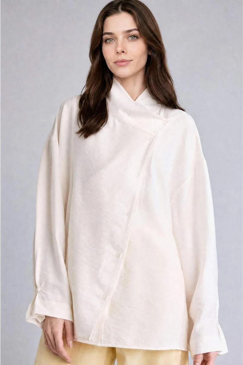 Defacto Relax Fit Long Sleeve White Tunic