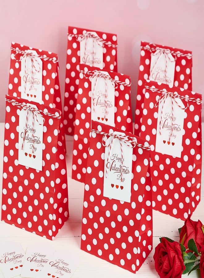 Ohuimrt 30 Pcs Valentine's Day Gift Bags with Cards and Rope, Red Paper Treat Bag for Valentine Party Favors, Classroom Goodies Exchange - Image 4