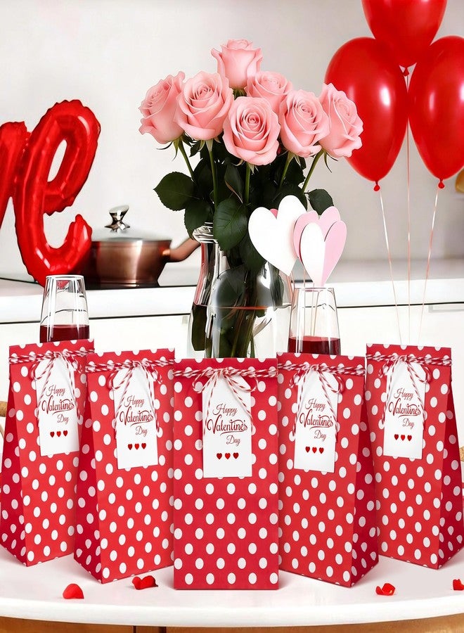 Ohuimrt 30 Pcs Valentine's Day Gift Bags with Cards and Rope, Red Paper Treat Bag for Valentine Party Favors, Classroom Goodies Exchange - Image 5