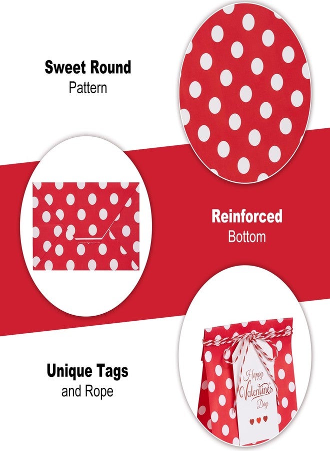 Ohuimrt 30 Pcs Valentine's Day Gift Bags with Cards and Rope, Red Paper Treat Bag for Valentine Party Favors, Classroom Goodies Exchange - Image 3