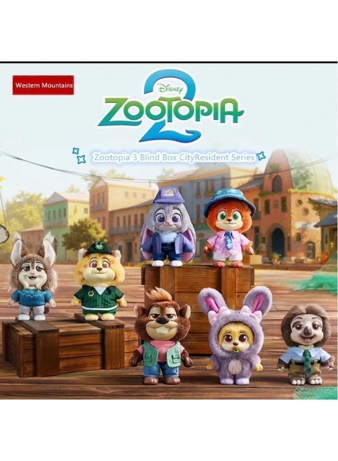 Western Mountains Crazy Animal City 3 Blind Box City Resident Series Plush Trendy Play Pendant Gift Blind Box -1 piece - Image 1