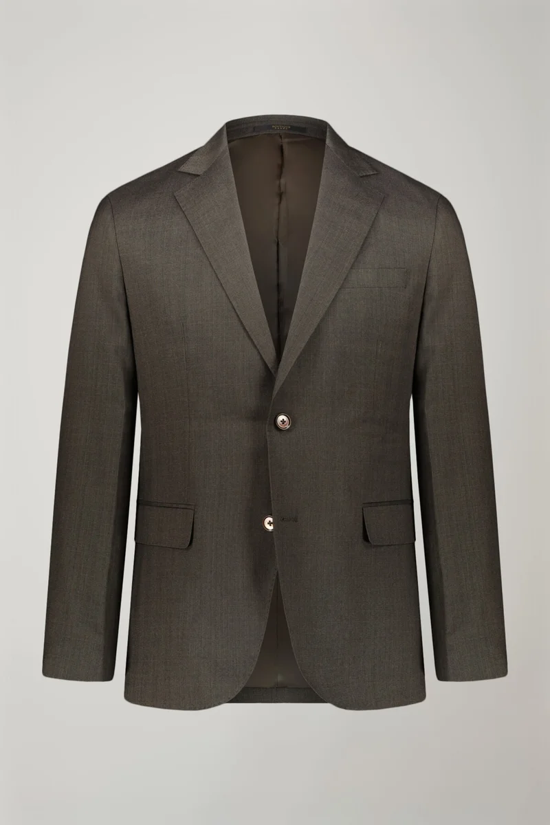 دوبل غانغر Regular fit single-breasted suit in prince of wales fabric - Brown