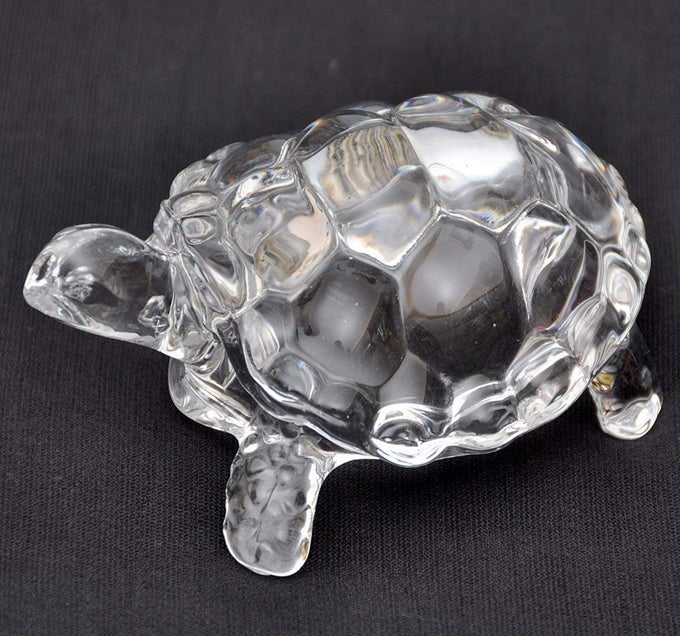 FENG SHUI CRAFT ORIGINAL CLEAR CRYSTAL TURTLE FOR PEACE PROSPERITY POSITIVE ENERGY DECOR GIFTS SMALL HOME DECORATION AND GIFTS