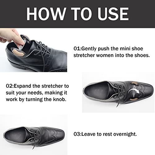 kupnos Shoe Stretchers Women Men, Non-Slip Shoe Widener Expander Trees for Men Women Wide Feet Adjustable 1 Pair (Black) - Image 3