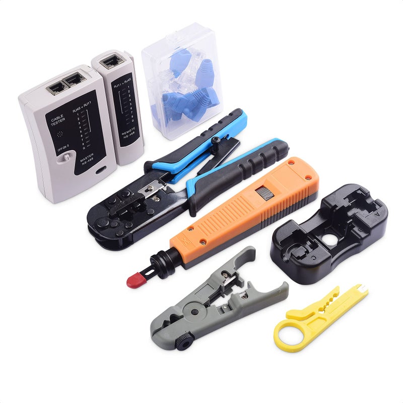 Cable Matters 7-in-1 Network Tool Kit with RJ45 Ethernet Crimping Tool, Punch Down Tool, Punch Down Stand, Cable Tester, RJ45 Connectors, RJ45 Boots, and Wire Strippers - Carrying Case Included - Image 3