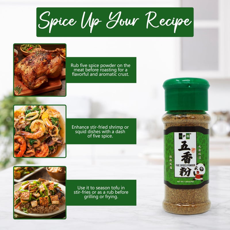 NPG Authentic Chinese Five Spice Blend 1.05 oz, Gluten Free, All Natural Ground Chinese 5 Spice Powder, No Preservatives No MSG, Mixed Spice Seasoning for Asian Cuisine & Stir Fry - Image 4