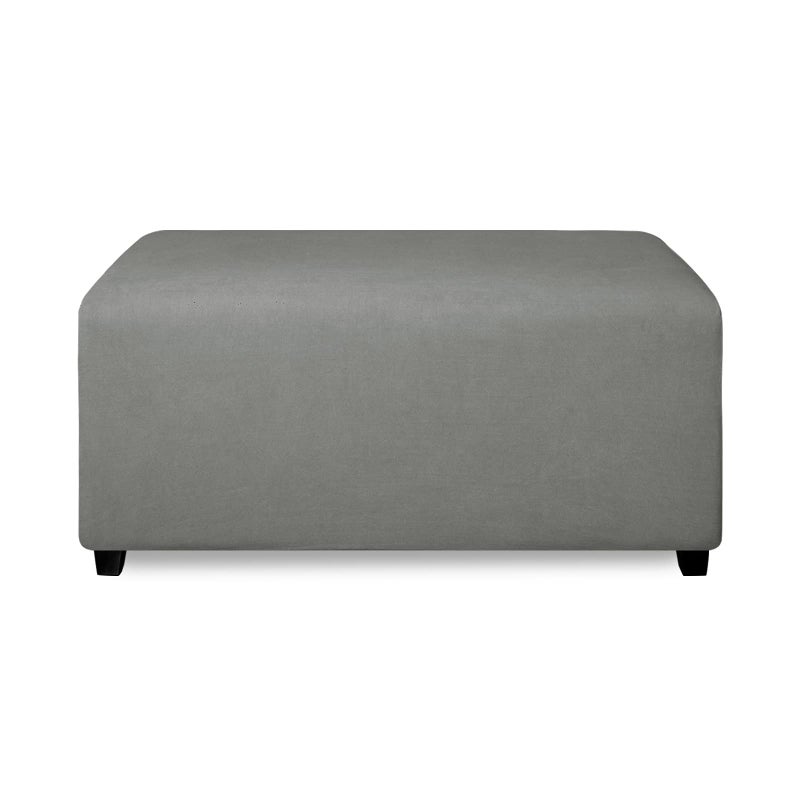 PureFit Super Stretch Soft Form Fit Ottoman Cover Rectangle  Ottoman Slipcovers for Foot Stool  Folding Storage Furniture for Living Room with Nonslip Elastic Bottom Medium Light Gray