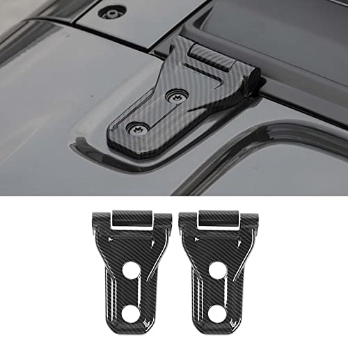 JeCar Hood Hinge Trim Covers Exterior Accessories Compatible with Jeep Wrangler 20182023 JL JLU Carbon Fiber Finish - Image 1