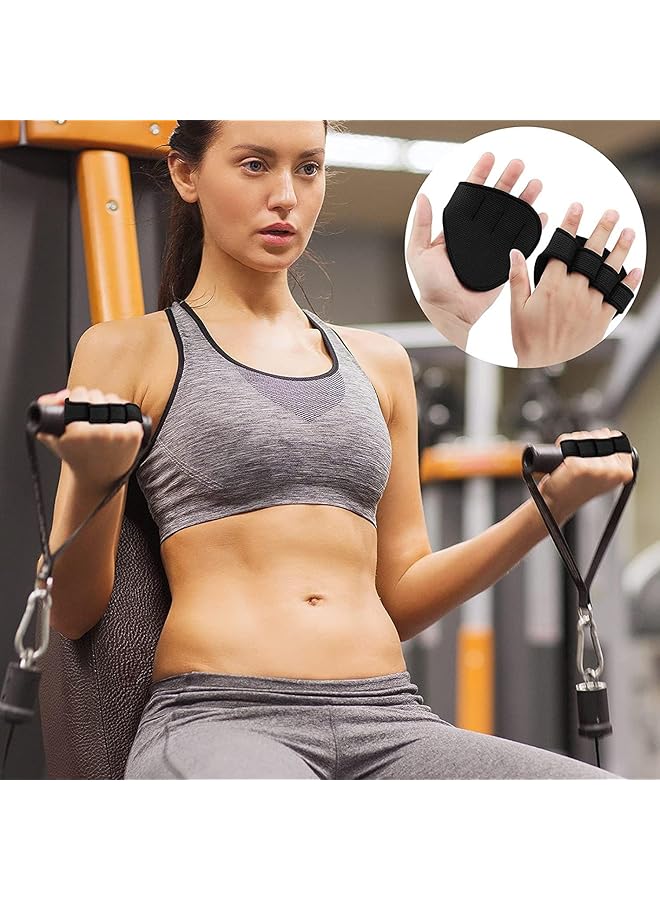 X spring Neoprene Grip Pads 2 Pairs Non Slip Gym Accessories for Weight and Calisthenics Weight Lifting Grips with Finger Loops Perfect Alternative to Workout Gloves for Men Women - Image 5