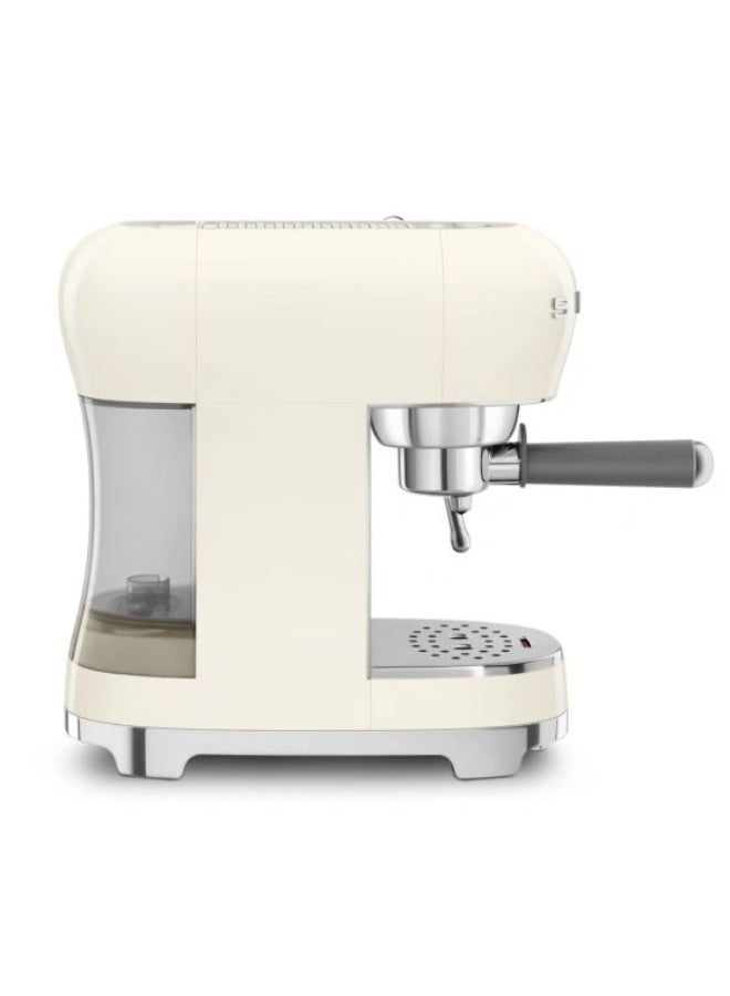 smeg 50's Retro Style Aesthetic Espresso Coffee Machine, Professional Pressure and Anti Drip System, Adjustable Cappuccino System, Flow Stop Function, 1 L Removeable Tank, Cream 1.7 L 1350 W ECF02CRUK cream - Image 4