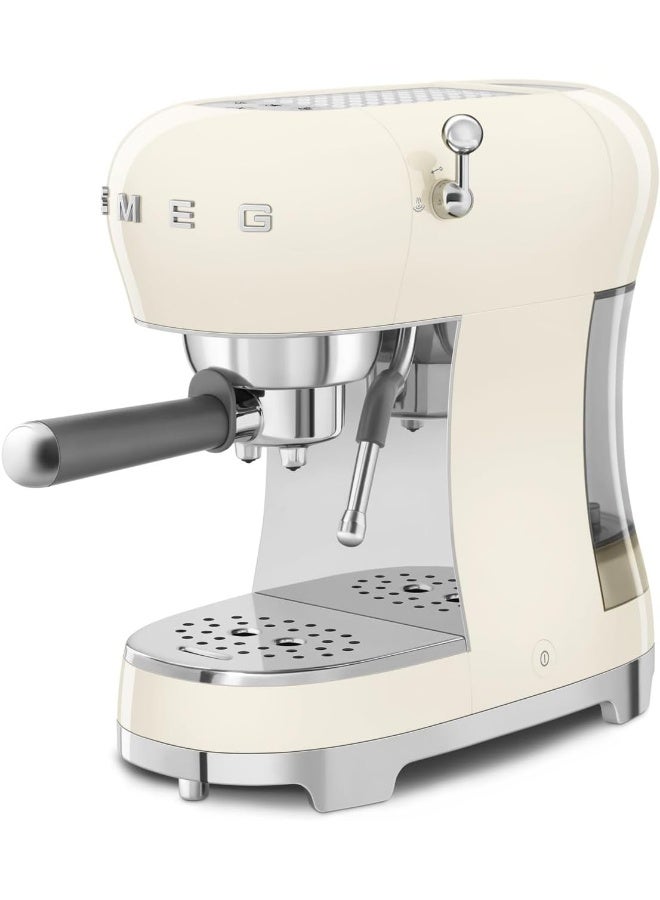 Smeg ECF02CRUK, 50's Retro Style Aesthetic Espresso Coffee Machine, Professional Pressure and Anti Drip System, Adjustable Cappuccino System, Flow Stop Function, 1 L Removeable Tank, Cream 1.7 L 1350 W ECF02CRUK cream - Image 5