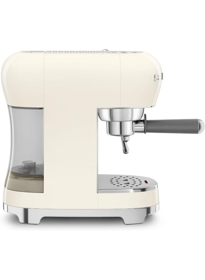Smeg ECF02CRUK, 50's Retro Style Aesthetic Espresso Coffee Machine, Professional Pressure and Anti Drip System, Adjustable Cappuccino System, Flow Stop Function, 1 L Removeable Tank, Cream 1.7 L 1350 W ECF02CRUK cream - Image 3