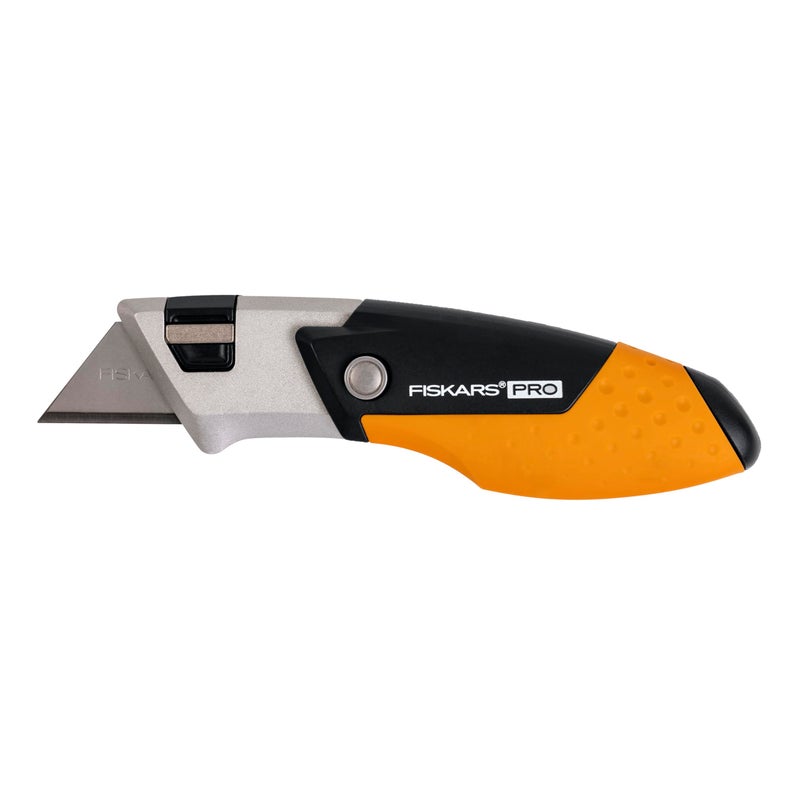 Fiskars Pro Folding Utility Knife, CarbonMax Blade with Safe Blade Lock and Pocket Clip, Compact Dual-Lock All-Metal Design, Everyday Carry - Image 1