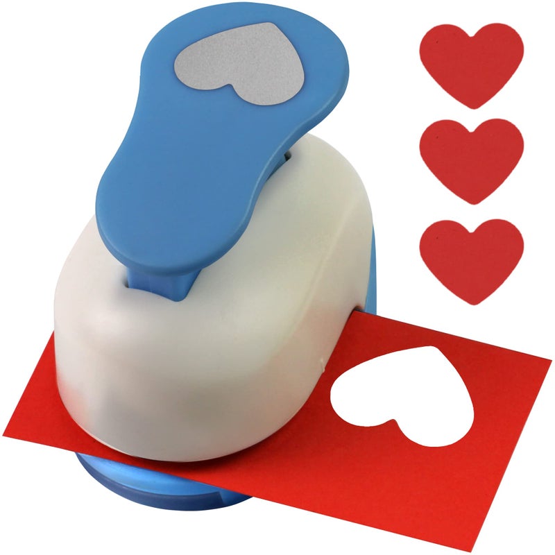 ECOHU Heart Punches for Paper Crafts 1Inch Across Small Hole Heart Punch Cutter Lever Punch Heart Shape for Card Making Scrapbooking DIY Arts