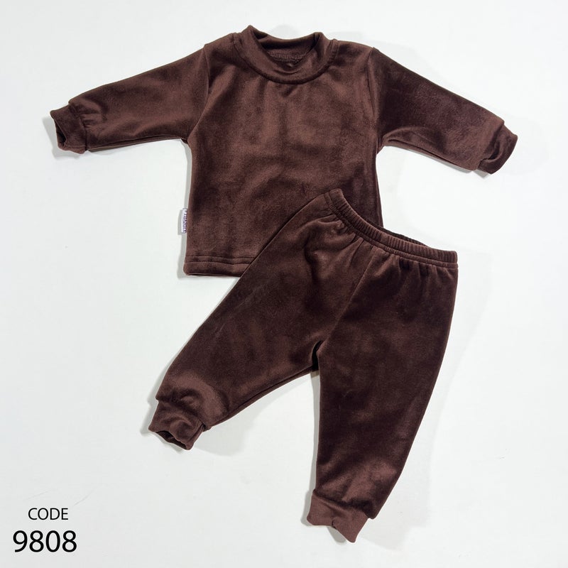 Kidzvilla Newborn Velvet Pajama Set 2PCS 9808 - Image 1