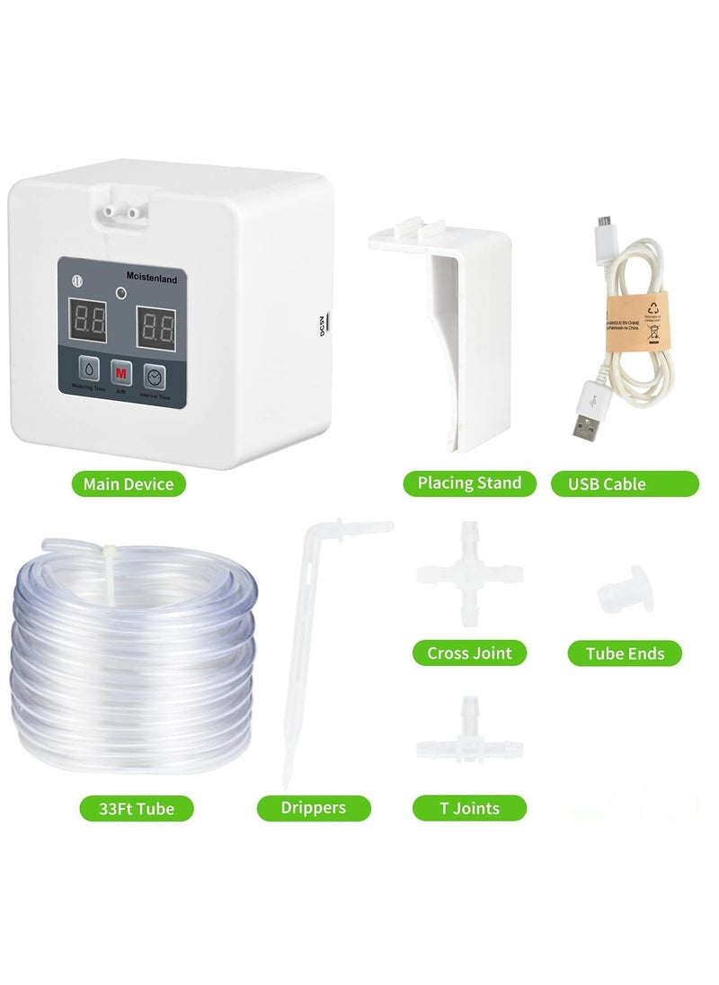 SYOSI - Automatic Irrigation System, Electric Automatic Drip Irrigation Kit DIY Self Watering with Timer, USB Power Operation and Programming Vacation Plant Watering Devices for Indoor Potted Plants - Image 1