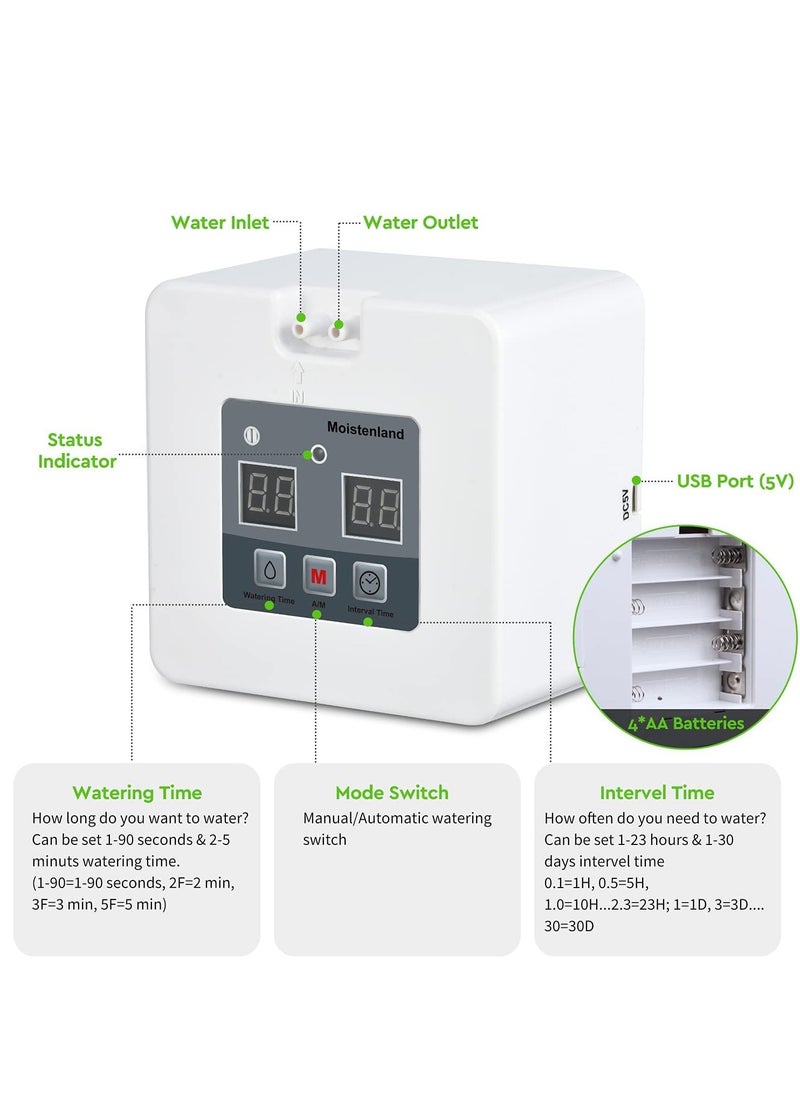 SYOSI - Automatic Irrigation System, Electric Automatic Drip Irrigation Kit DIY Self Watering with Timer, USB Power Operation and Programming Vacation Plant Watering Devices for Indoor Potted Plants - Image 1