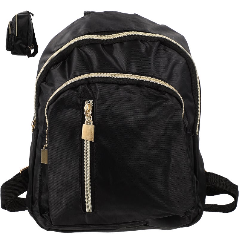 Korean Style Nylon Women Shoulder Bag Fashion Portable Lady Handbag Casual Backpack for Girls (Black) - Image 1