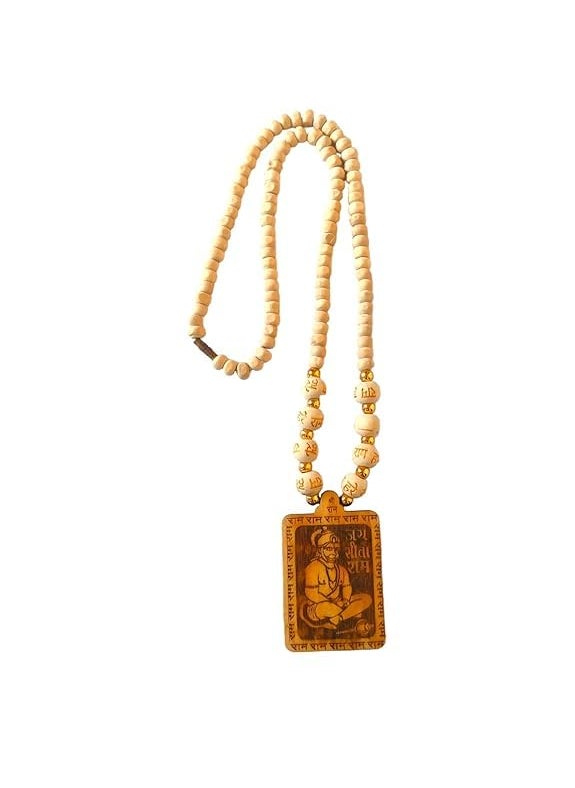 Hoppokart Bageshwar Dham Tulasi kanthi Mala with Hanuman Locket Chain Jay shri Ram Hand Made Original Bageshwar Dham Kanthi Mala Mala For Unisex Adult 1pcs  - Image 1