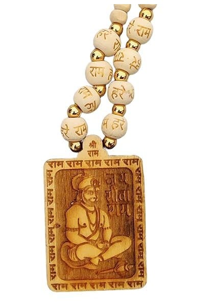 Hoppokart Bageshwar Dham Tulasi kanthi Mala with Hanuman Locket Chain Jay shri Ram Hand Made Original Bageshwar Dham Kanthi Mala Mala For Unisex Adult 1pcs  - Image 2