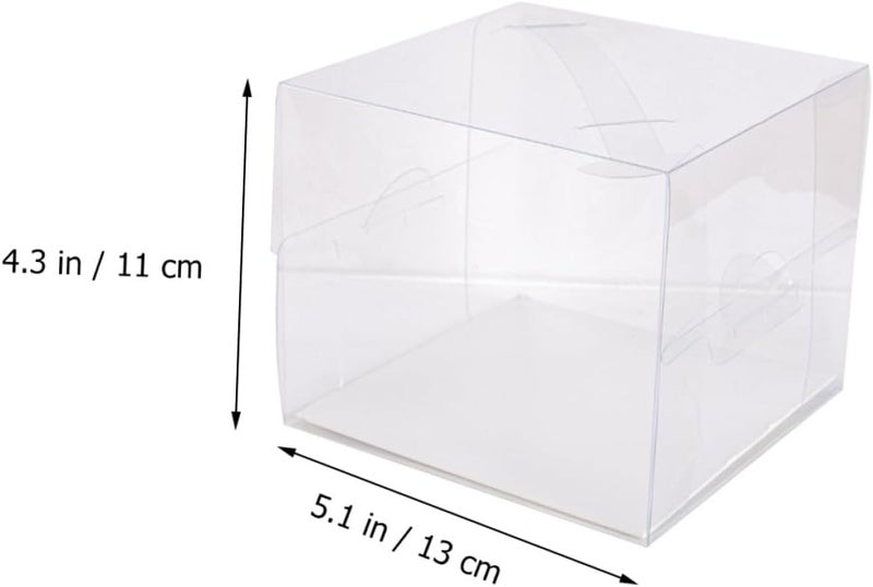 MAGICLULU 10pcs 4-inch Handheld Cake Boxes for Bakery and Home Use Portable Cake Carriers with Handle Suitable for Birthday Wedding and Party Packaging - Image 2