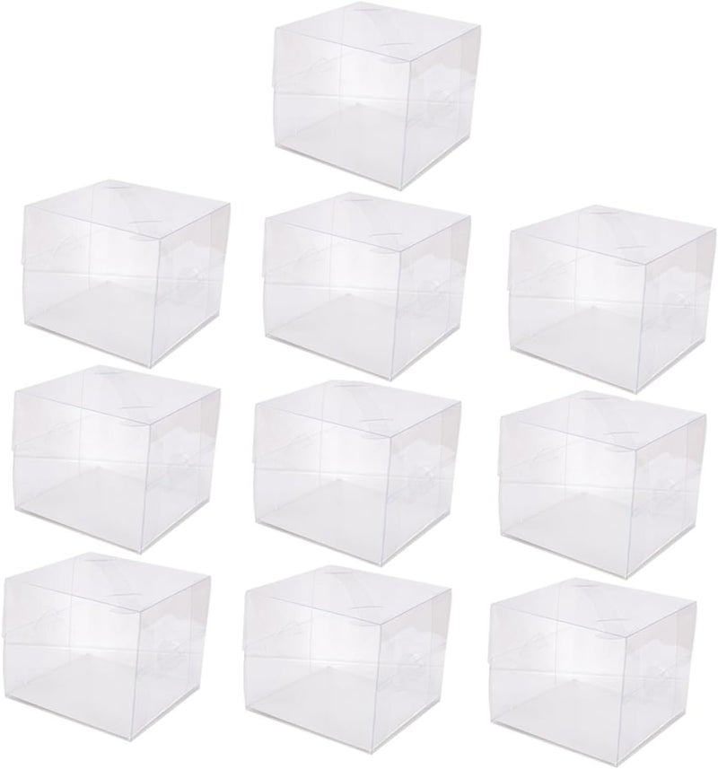 MAGICLULU 10pcs 4-inch Handheld Cake Boxes for Bakery and Home Use Portable Cake Carriers with Handle Suitable for Birthday Wedding and Party Packaging - Image 1