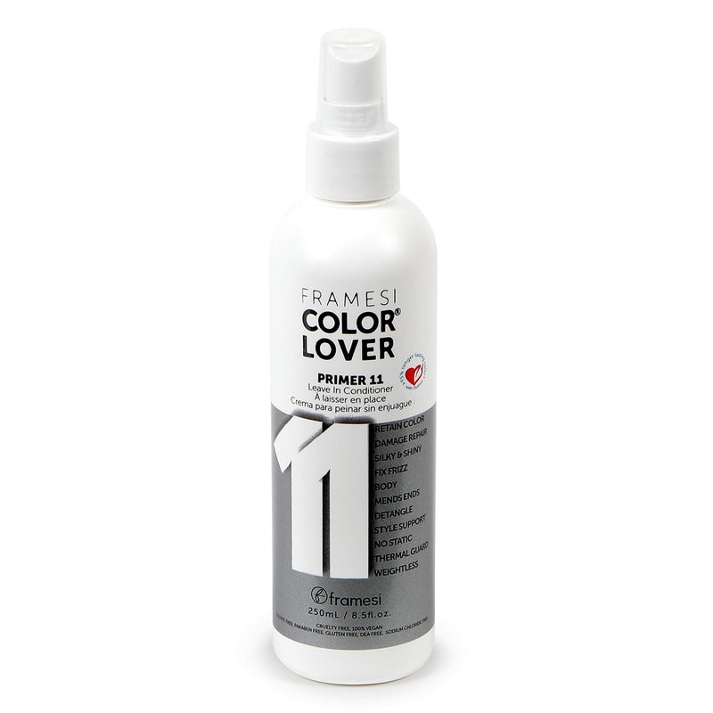 Framesi Color Lover Primer 11 Leave In Conditioner, 8.5 fl oz, Heat Protectant Spray for Hair, Color Treated Hair - Image 1