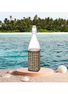 Generic Woven glass bottles with multi-shape herbal sleeves (round, square), customized with flip-top cap 1/2 liter, water bottle, for oil, juice, milk  - Image 2
