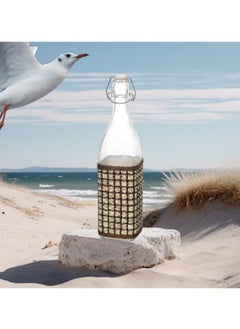 Generic Woven glass bottles with multi-shape herbal sleeves (round, square), customized with flip-top cap 1/2 liter, water bottle, for oil, juice, milk  - Image 1