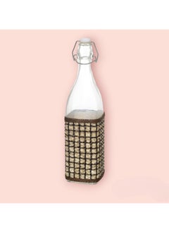 Generic Woven glass bottles with multi-shape herbal sleeves (round, square), customized with flip-top cap 1/2 liter, water bottle, for oil, juice, milk  - Image 4