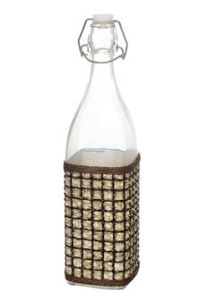 Generic Woven glass bottles with multi-shape herbal sleeves (round, square), customized with flip-top cap 1/2 liter, water bottle, for oil, juice, milk  - Image 5