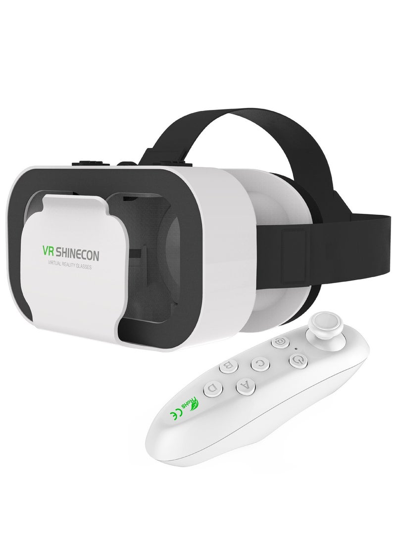 Mobile VR Earphones | Mobile VR Viewer, Adjustable VR Earphones for Adults Watching Movies, Comfortable VR Goggles/Glasses+Joystick for All 4.5-6.5 inch Screen Smartphones - Image 1