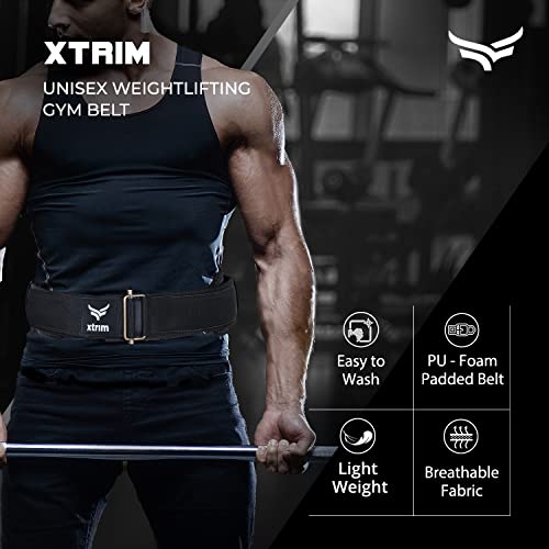 XTRIM Wings 6-Inches Unisex Weightlifting Gym Belt Ultra-Light Foam Core for Fitness Workout, Double Belt Contoured Design, Reinforced Stitching for Durability, Hook & Loop Closure (Black, Large) - Image 2
