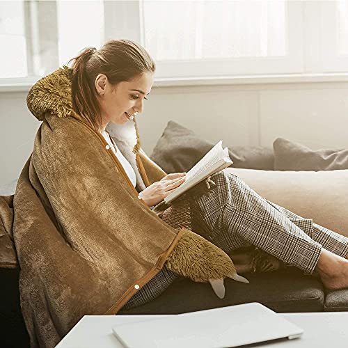 Happy Fuel Sloth Wearable Hooded Blanket for Adults - Super Soft Warm Cozy Plush Flannel Fleece & Sherpa Hoodie Throw Cloak Wrap - Sloth Gifts for Women Adults and Kids - Image 3