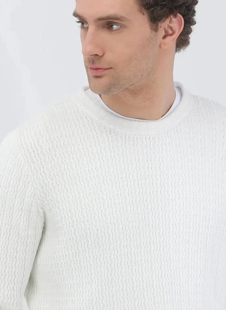 Kip White Knitwear Sweatshirt