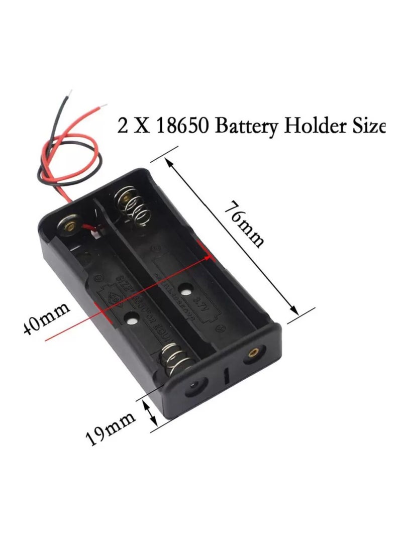 18650 Dual Battery Holder, 7.4V Output Lithium Battery Holder  - Image 2