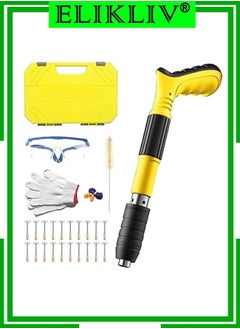 ELIKLIV Nail Wall Fixing Tool for Cement Wall, Manual Steel Nail Tool, Concrete Nail , Mini Portable Nail Shooting Machine with 100 Nails, House  - Image 1