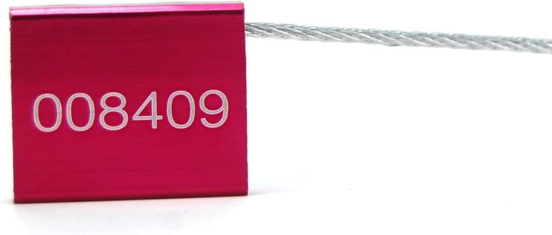 LeadSeals (R) 50 Red Steel Cable Seals Metal High Security Seals Numbered Truck Trailer Seal Anti-Tamper Pull-Tite Security Tags Aluminum Body Transport Shipping Seal Self-Locking Safety Ties ISO 17712 - Image 2