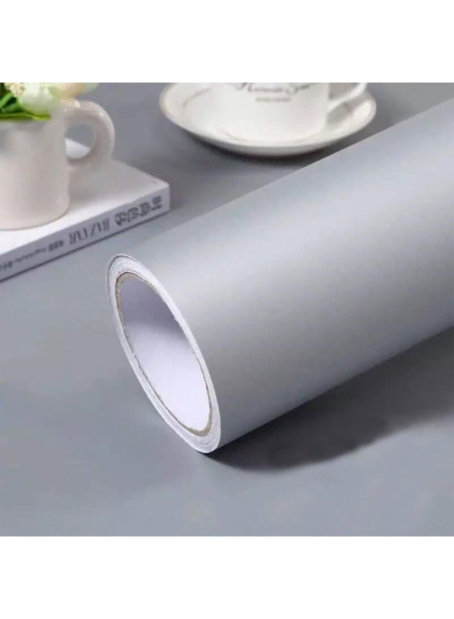 practicalws Gray Self-Adhesive Wallpaper SelfA-dhesive Film Stick Paper Easy to Apply Peel and Stick Wallpaper Stick Wallpaper Shelf Liner Table and Door Reform 23.62 Inch 236.2 inch - Image 1
