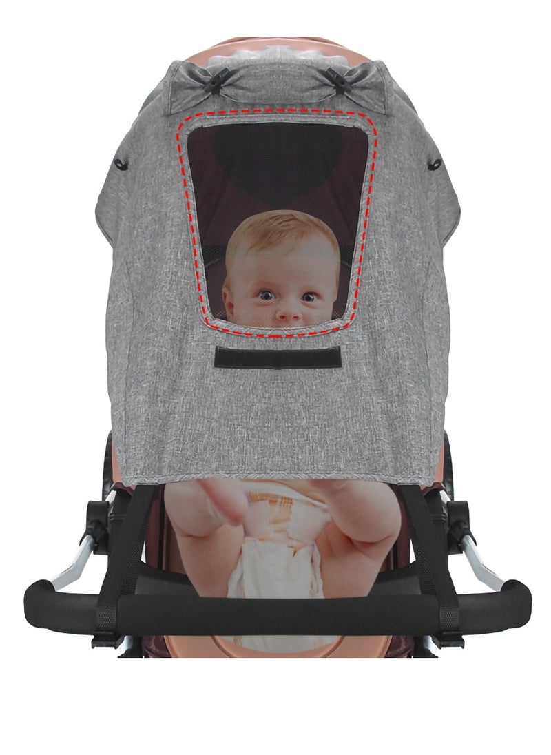 SYOSI Baby Pram Sun Shade, Universal Stroller Buggy Sun Canopy, Awning UPF50+ Pushchair Parasol Accessories Can Slide Freely for UV Protection, Sun Protection, Light Blocking  - Image 3