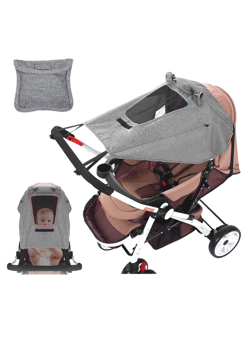 SYOSI Baby Pram Sun Shade, Universal Stroller Buggy Sun Canopy, Awning UPF50+ Pushchair Parasol Accessories Can Slide Freely for UV Protection, Sun Protection, Light Blocking  - Image 1