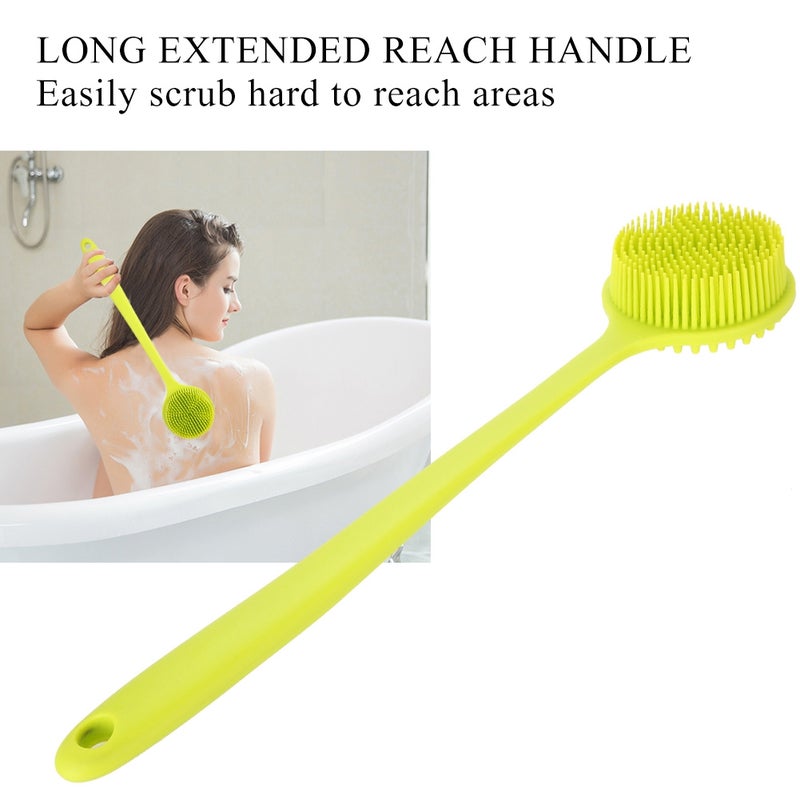 Silicone Soft Long Handle Shower Exfoliating Brush Body Scrubber Bath Shower Massage Brush - Image 1