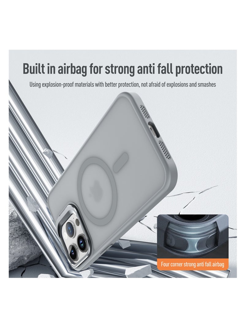 Aookay Case for iPhone 16 Pro Compatible with MagSafe, Built-in Invisible Camera Stand, Translucent Matte Skin Feeling Protective Phone Cover (Black) - Image 5