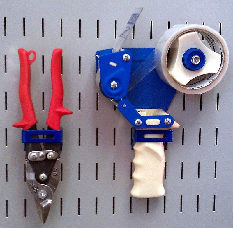 Wall Control 2in x 2in C-Bracket Slotted Metal Pegboard Hook Pegboard and Slotted Tool Board – Blue - Image 2