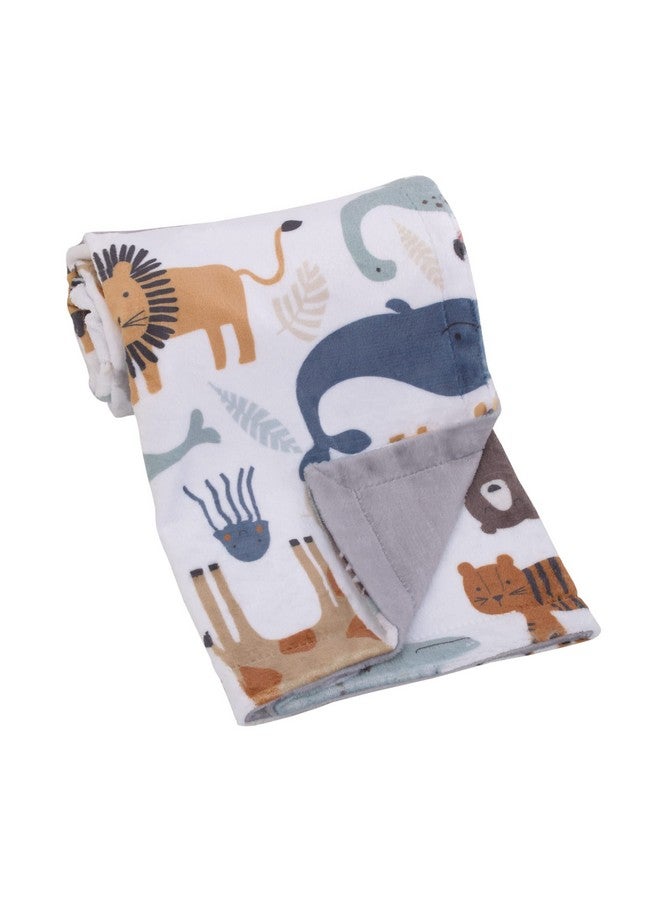 NoJo Zoo Animals Multi Character Super Soft Baby Blanket - Image 1