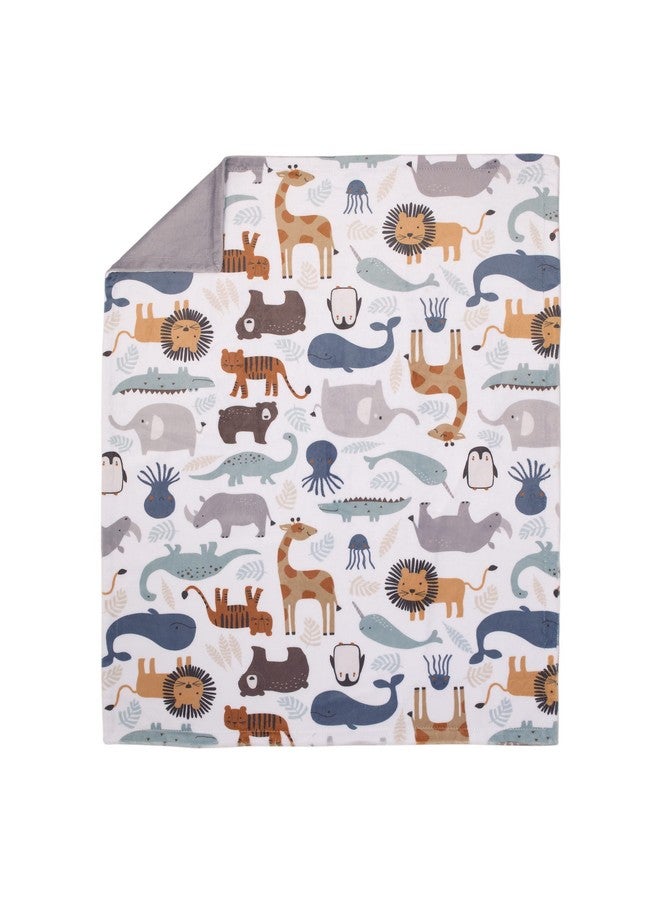 NoJo Zoo Animals Multi Character Super Soft Baby Blanket - Image 3