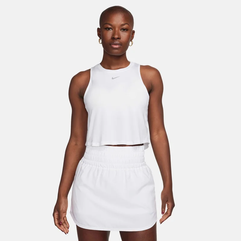 Nike White Women's One Classic Dri-FIT Cropped Tank Top for Women | Best Price UAE