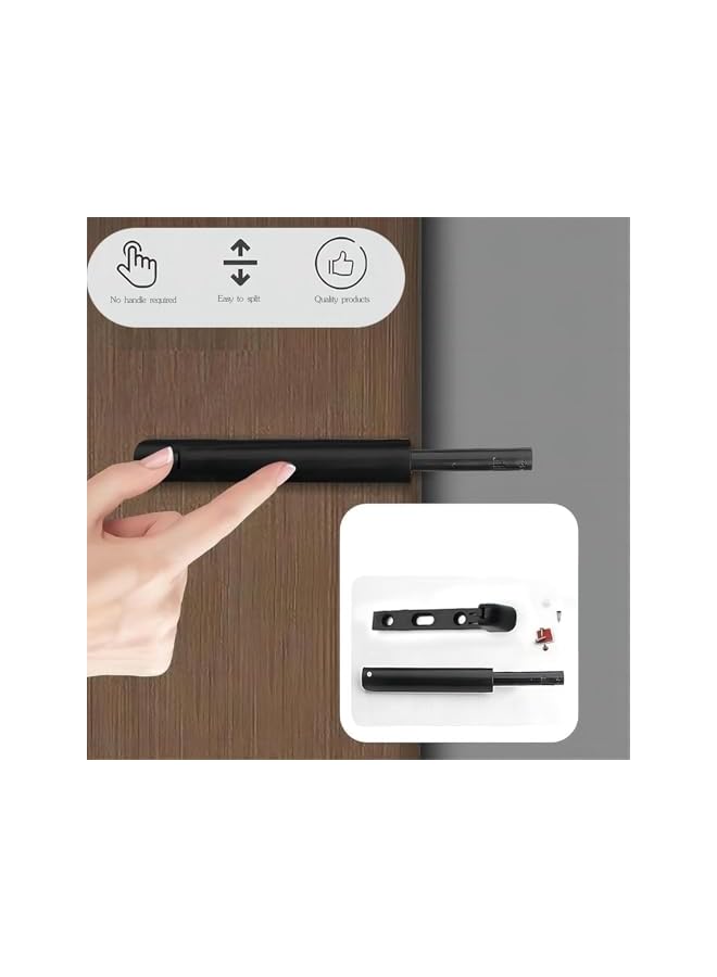 S-TOP Magnetic Touch Latch, 6Pcs Magnetic Door Catch Push to Open Latch Adjustable Magnetic Cabinet Closures Release Catches Damper for Kitchen Closet Wardrobe Cupboard Cabinet Door Wardrobe Black - Image 3