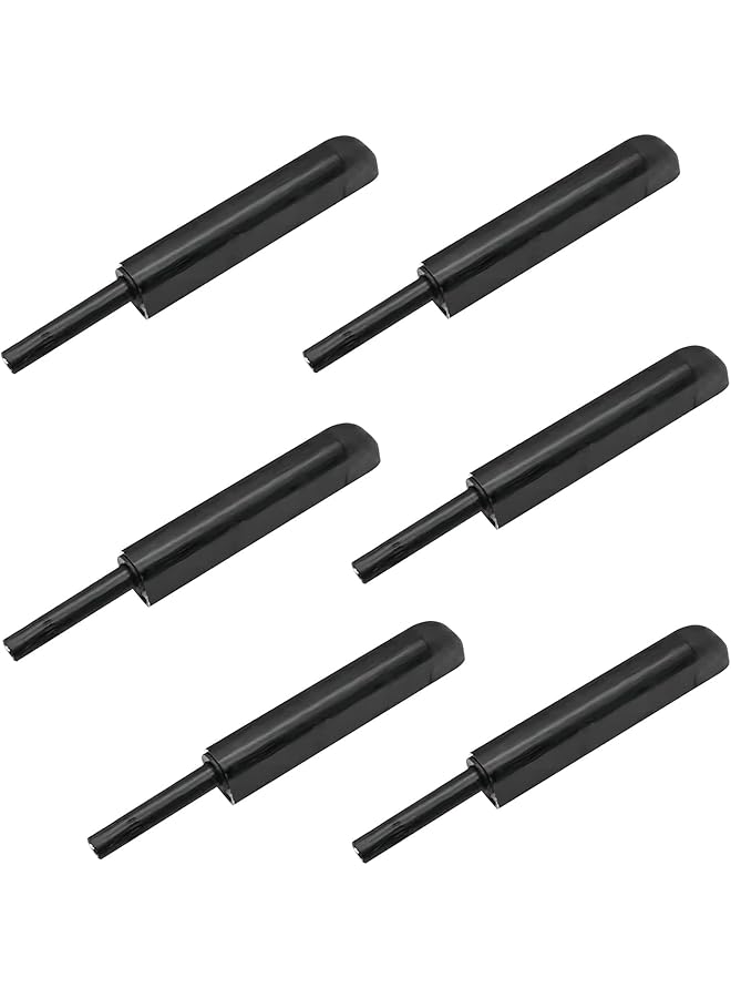 S-TOP Magnetic Touch Latch, 6Pcs Magnetic Door Catch Push to Open Latch Adjustable Magnetic Cabinet Closures Release Catches Damper for Kitchen Closet Wardrobe Cupboard Cabinet Door Wardrobe Black - Image 1